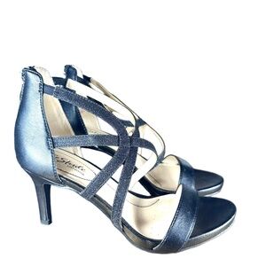 LifeStride Women Heeled Sandal Masquerade Strappy Zipper Open Toe Dressy Black 7